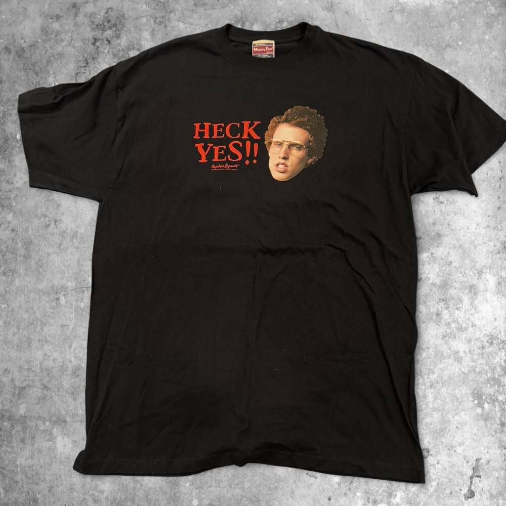Vintage Mighty Fine Napoleon Dynamite Heck Yes T-Shirt XL New